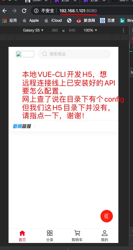 在本地的vue-cli项目下怎么连接远程已安装好的后端API