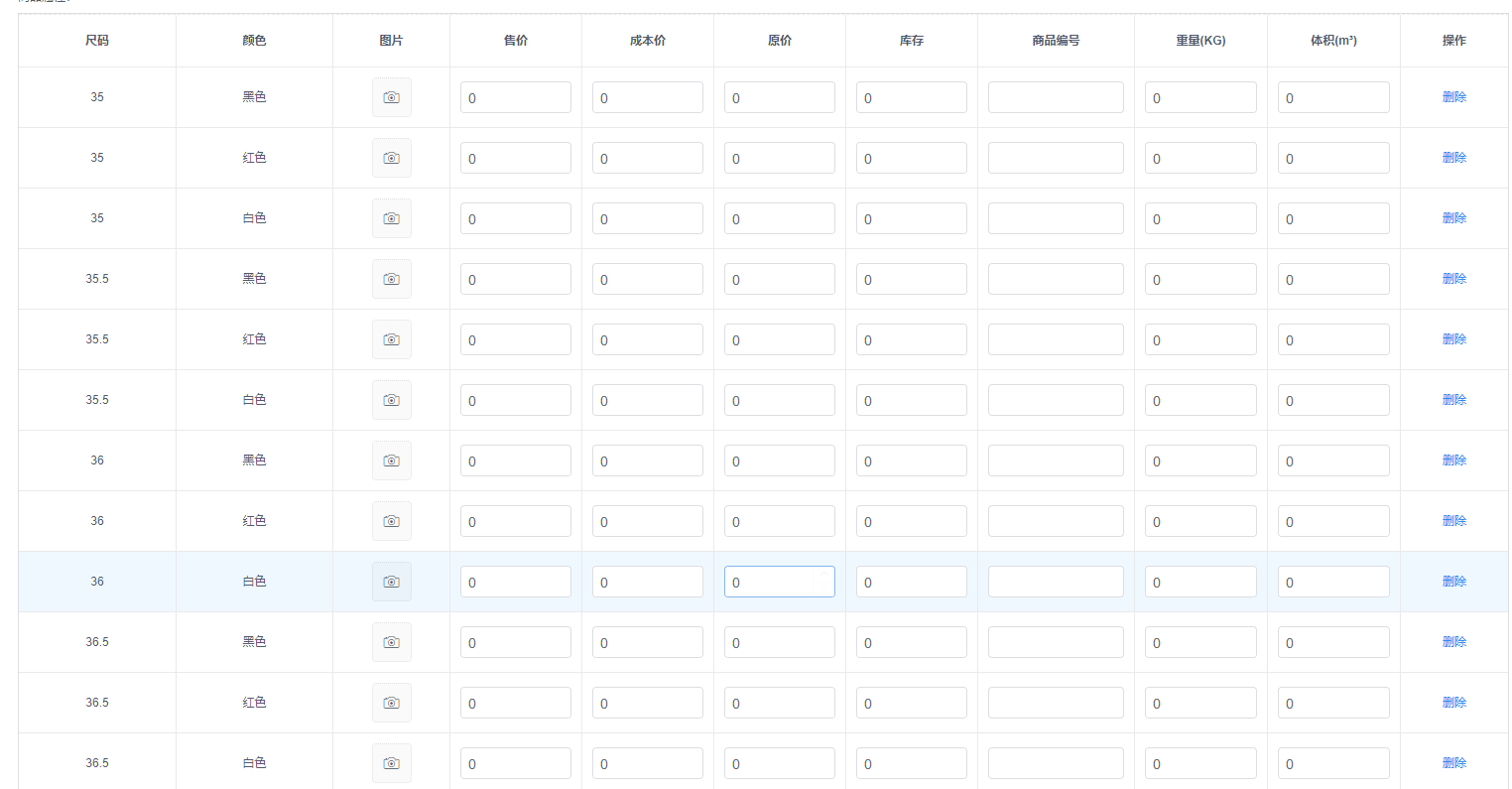 3.2.4商品多规格属性批量设置问题