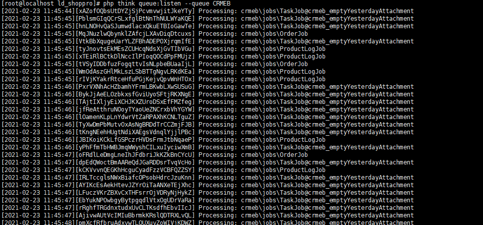 php think queue:listen --queue CRMEB报错